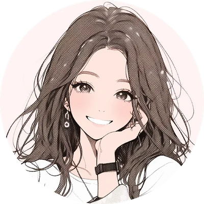 髪・瞳と肌の色の差がはっきりしている女性のイラスト